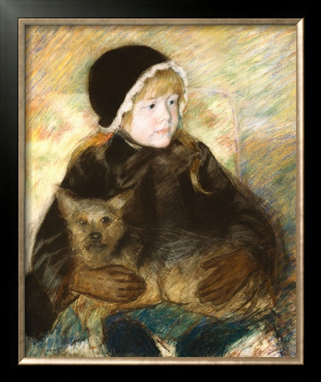 Elsie Cassatt Holding a Big Dog - Mary Cassatt Painting on Canvas